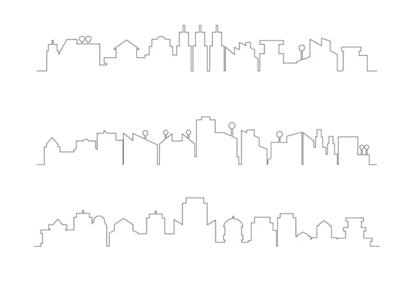 Vektor Ilustrasi Dari Bangunan Cityscape - Stok Vektor