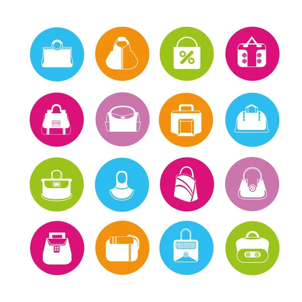 Vector Illustration Bags Icons — Stock Vector