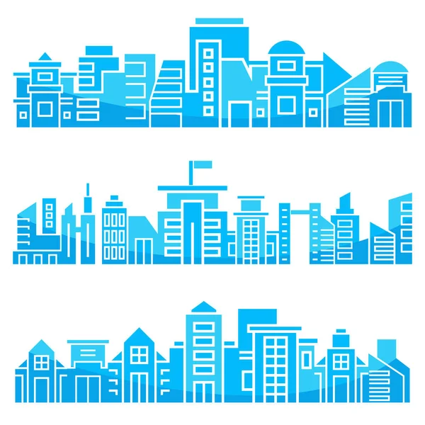 Ilustración Vectorial Edificios Paisaje Urbano — Vector de stock