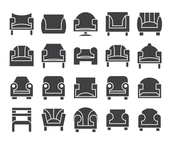 Ilustração Vetorial Ícones Cadeira —  Vetores de Stock