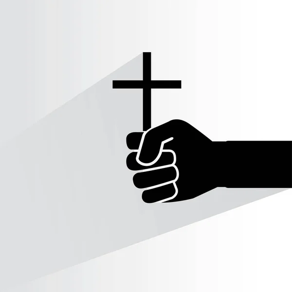 Webb Ikon Vektor Illustration Hand Med Cross — Stock vektor