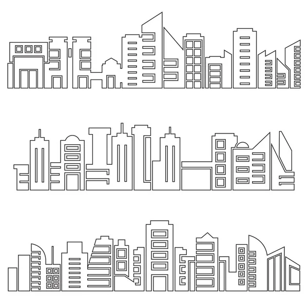 Ilustración Vectorial Edificios Paisaje Urbano — Vector de stock