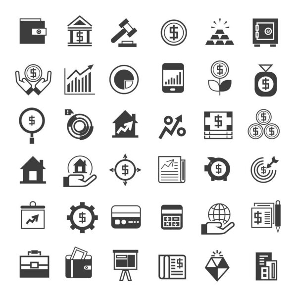 set of  business line icons, vector illustration