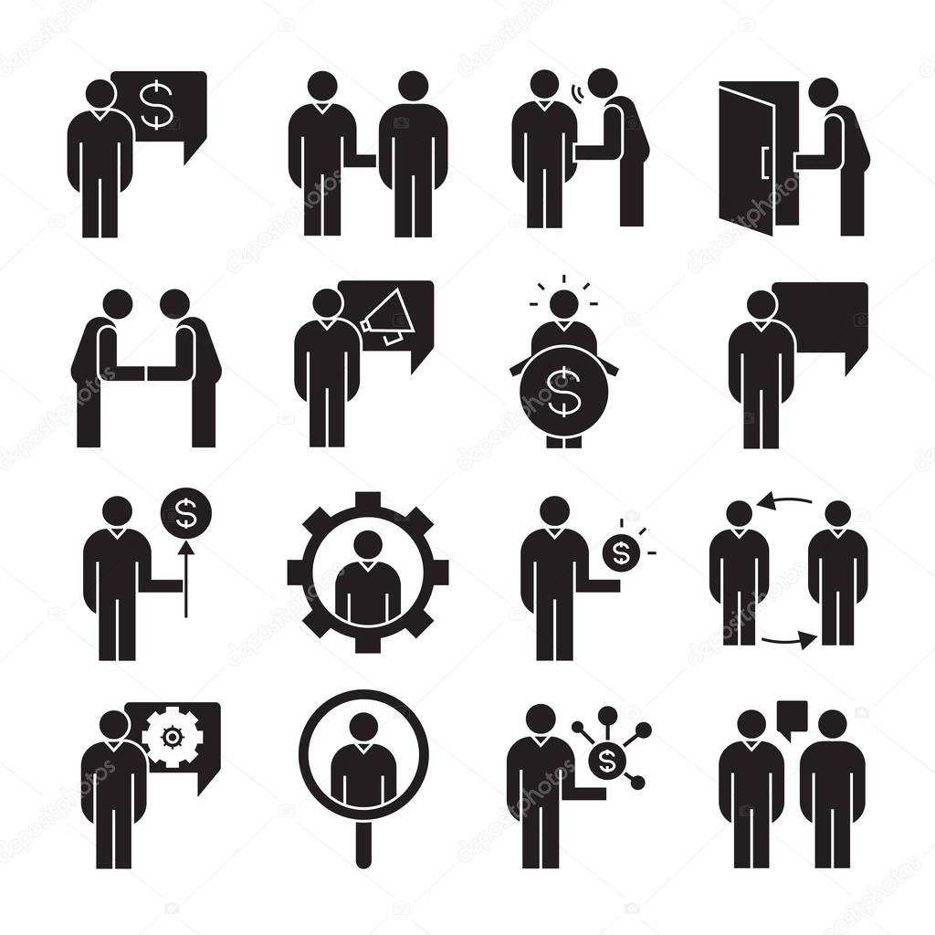 set of  business  icons, vector illustration