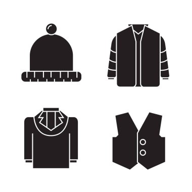 giysi simgeleri kümesi, sadece vektör illüstrasyon