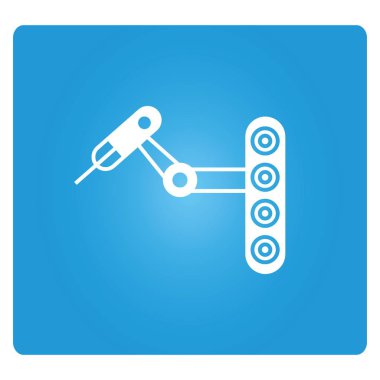 Robotik kol simgesi, vektör illüstrasyon 