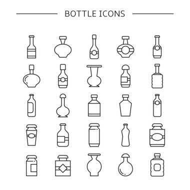 şişe vektör Illustration, simgeler ayarlamak