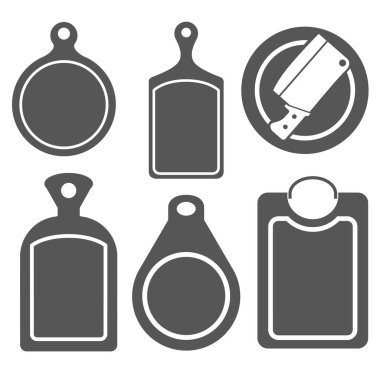 cutting board Web icons set. Vector illustration          