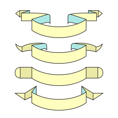 şeritler veya afiş ayarlayın. Vektör Illustration 