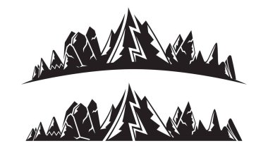 Dağlar vektör Illustration. Seyahat