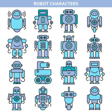 robotların vektör illüstrasyonu
