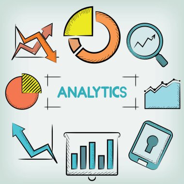 iş kavramı, analitik vektör illüstrasyon 