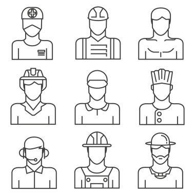 avatar seti, vektör illüstrasyon 