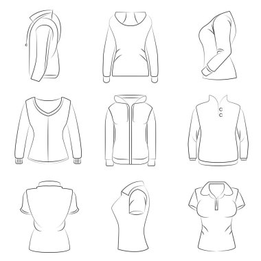 giysi simgelerinin vektör illüstrasyonu 