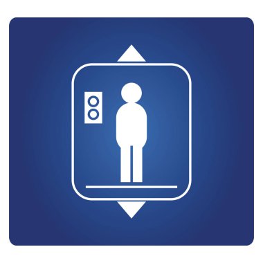 Asansör ikonu vektör illüstrasyonu 