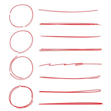 el çizilmiş marker elemanları, sadece vektör illüstrasyon