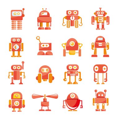 vektör Illustration modern robotlar, simgeler