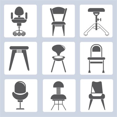 mobilya simgelerinin vektör illüstrasyonu
