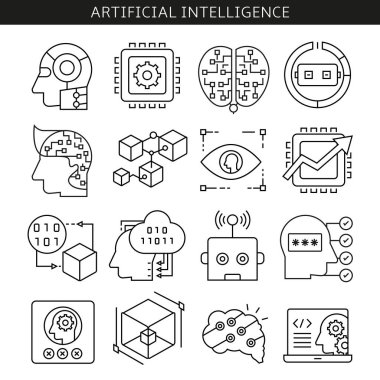 iş kavramı, yapay zeka vektör illüstrasyon 