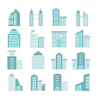 modern binaların vektör Illustration, simgeler