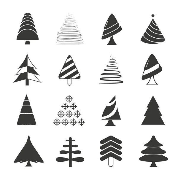 Vektorillustration Von Weihnachtsbäumen Karte — Stockvektor