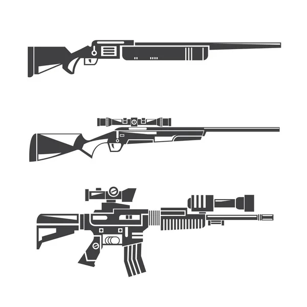 Ilustración Vectorial Armas Iconos — Archivo Imágenes Vectoriales