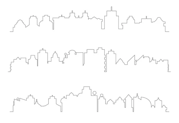 Illustration Vectorielle Des Bâtiments Paysage Urbain — Image vectorielle