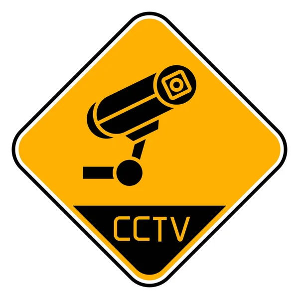 Vector Illustration Cctv Warning Sign — Stock Vector