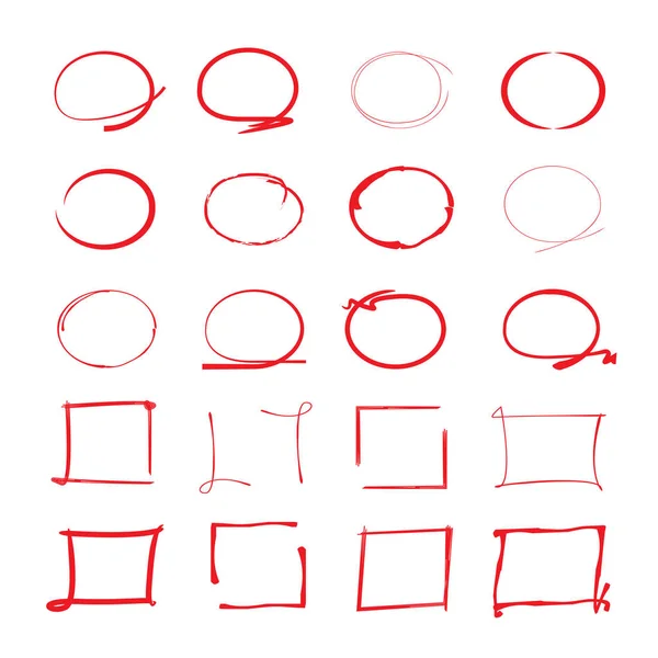 Elementos Marcadores Desenhados Mão Simplesmente Ilustração Vetorial —  Vetores de Stock