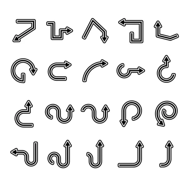 Векторні Ілюстрації Набору Піктограм Стрілок — стоковий вектор