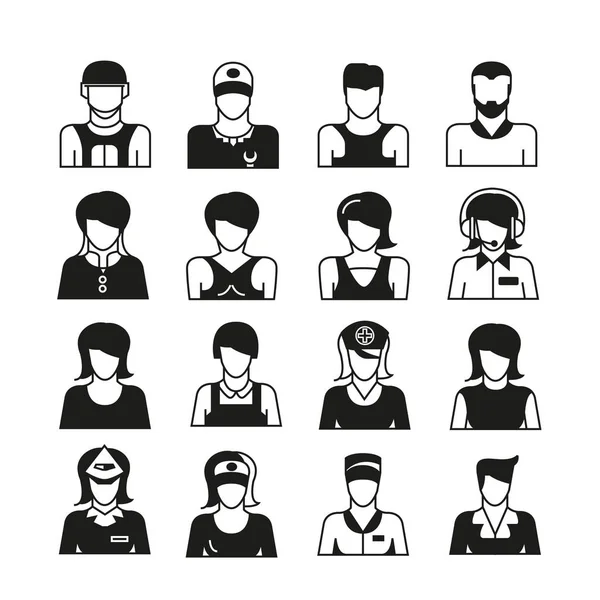 Avatars Set Vector Illustration — Stock Vector