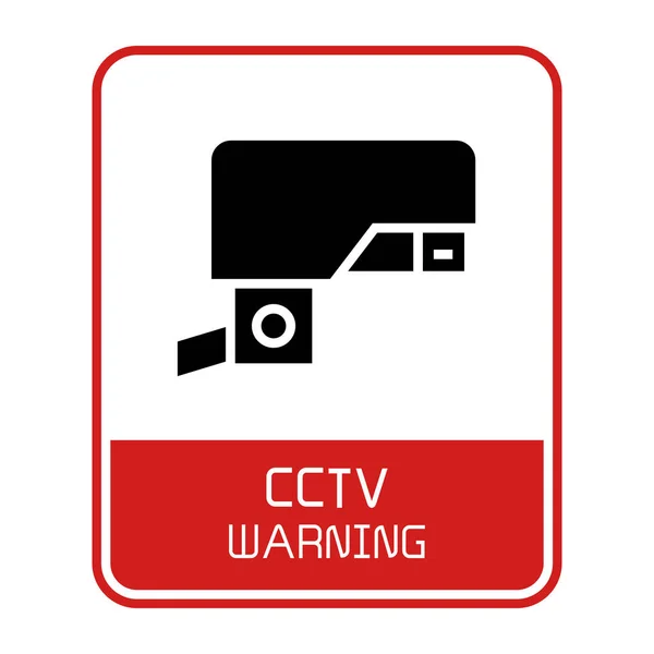 Vektor Illustration Des Cctv Warnzeichens — Stockvektor