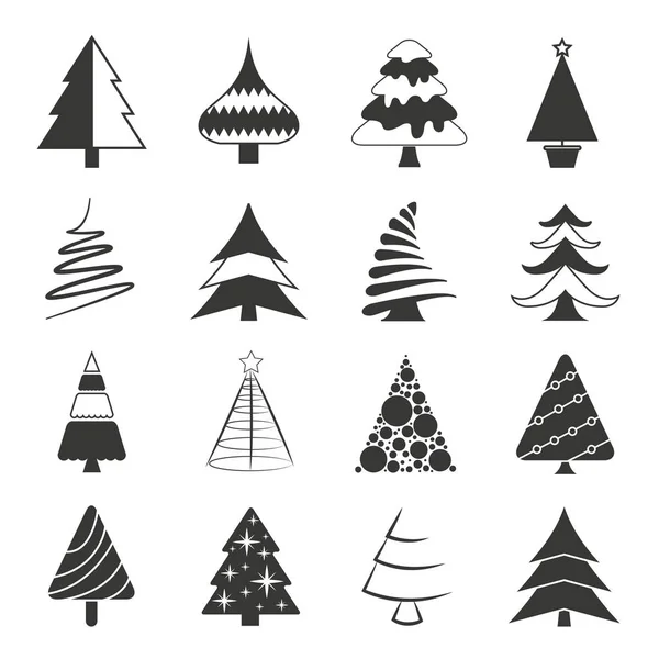 Vector Illustratie Van Kerstbomen Kaart — Stockvector