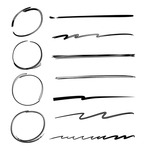 Éléments Marqueurs Dessinés Main Illustration Vectorielle Simple — Image vectorielle