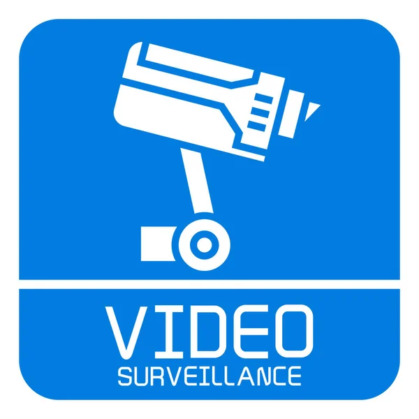 Ilustración Vectorial Videovigilancia Azul — Vector de stock