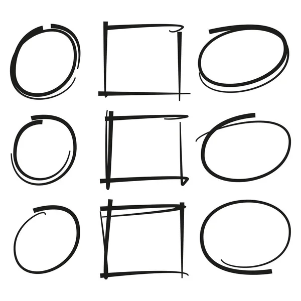 Grunge Cirklar Rektanglar För Att Markera Text — Stock vektor