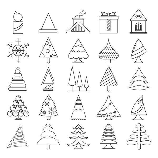 Set Von Weihnachtssymbolen Einfach Vektorillustration — Stockvektor
