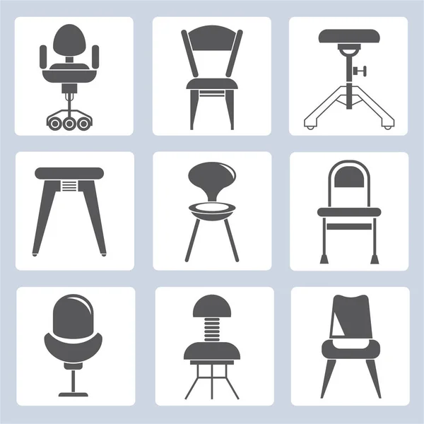 Vector Illustration Furniture Icons — Stock Vector