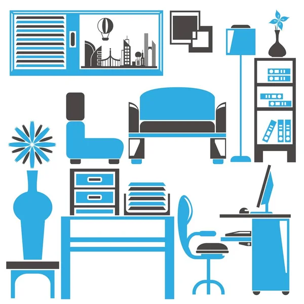 Conjunto Iconos Vectoriales Simples Decoración Del Hogar Estilo Moderno — Vector de stock