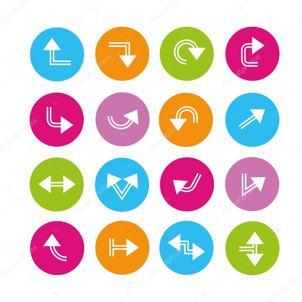 vector illustration of arrows, icons