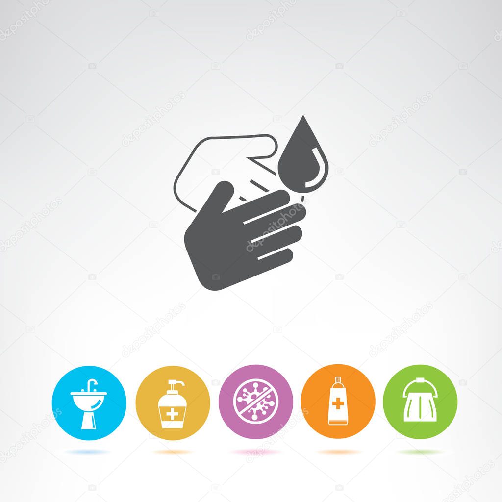 Web icon. Vector illustration of  hands wash