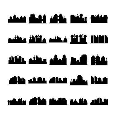 cityscape simgelerinin vektör illüstrasyonu