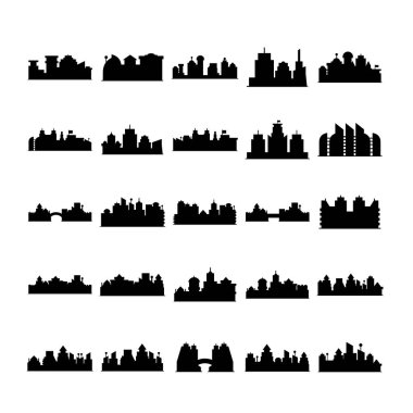 cityscape simgelerinin vektör illüstrasyonu