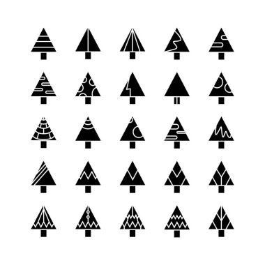 Noel ağaçları vektör Illustration. Kartı 