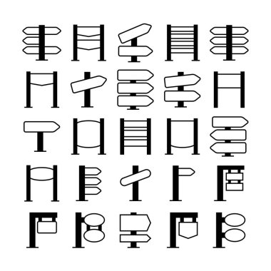 işaret simgeleri kümesi illüstrasyon seti