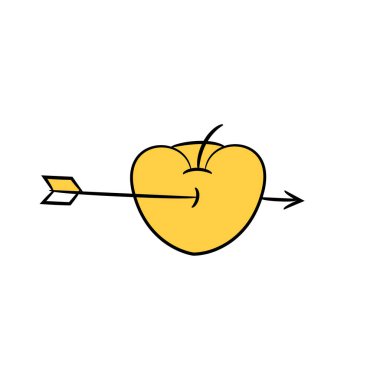 Elma web simgesi vektör illüstrasyonundaki ok 