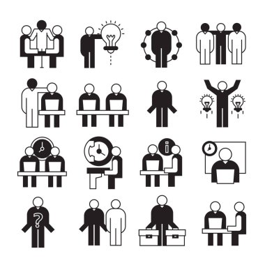 İş tema simgeler vektör çizim