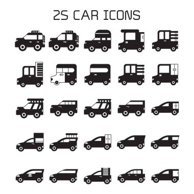 araba simgelerinin vektör illüstrasyonu