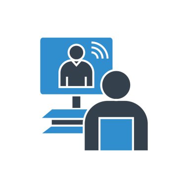 İş konsepti. Video görüşmesi vektör Illustration