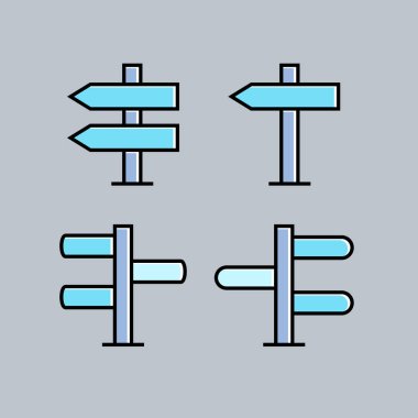 işaret simgeleri kümesi illüstrasyon seti